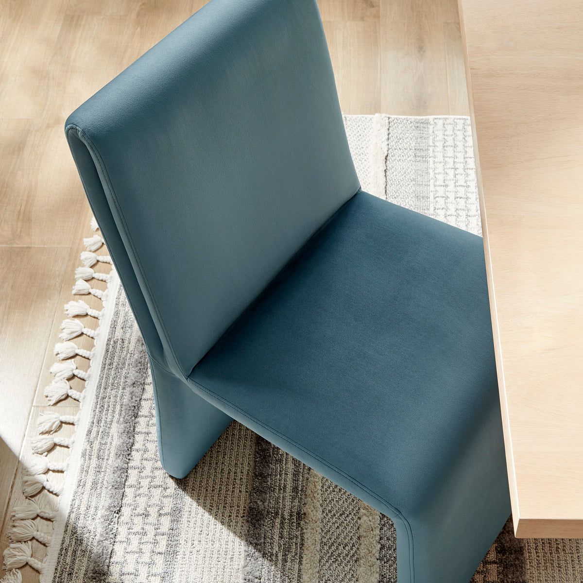 Emory Cadet Blue Performance Velvet Dining Side Chair (Set of 2) - Ornate Home