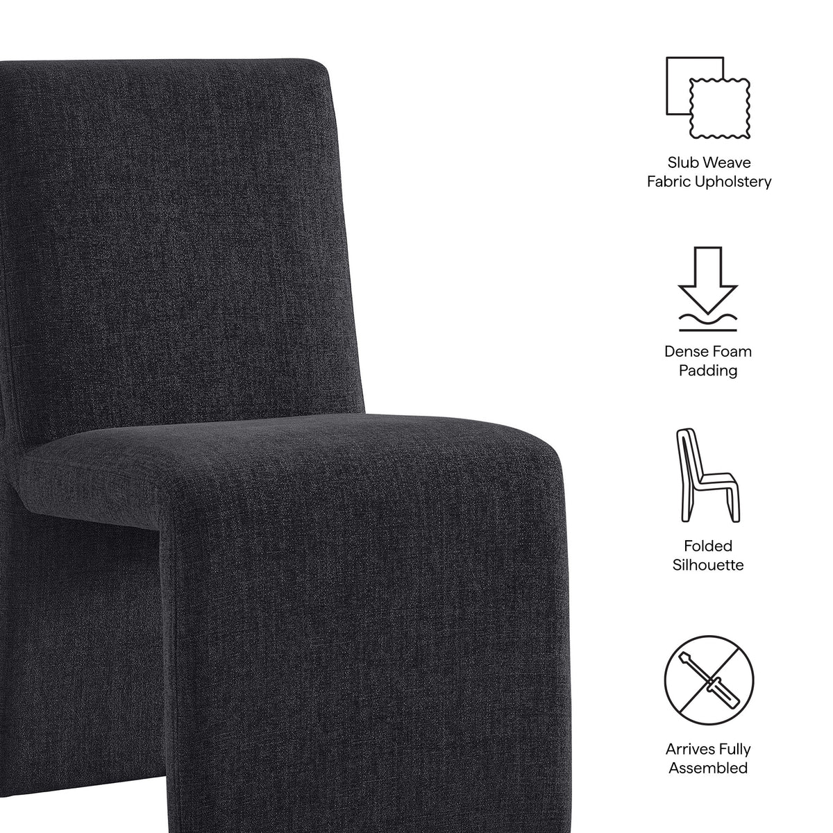 Emory Ebony Upholstered Fabric Dining Side Chair (Set of 2) - Ornate Home