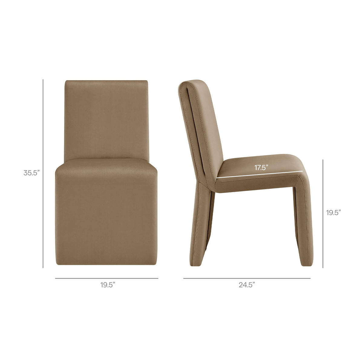 Emory Taupe Performance Velvet Dining Side Chair (Set of 2) - Ornate Home
