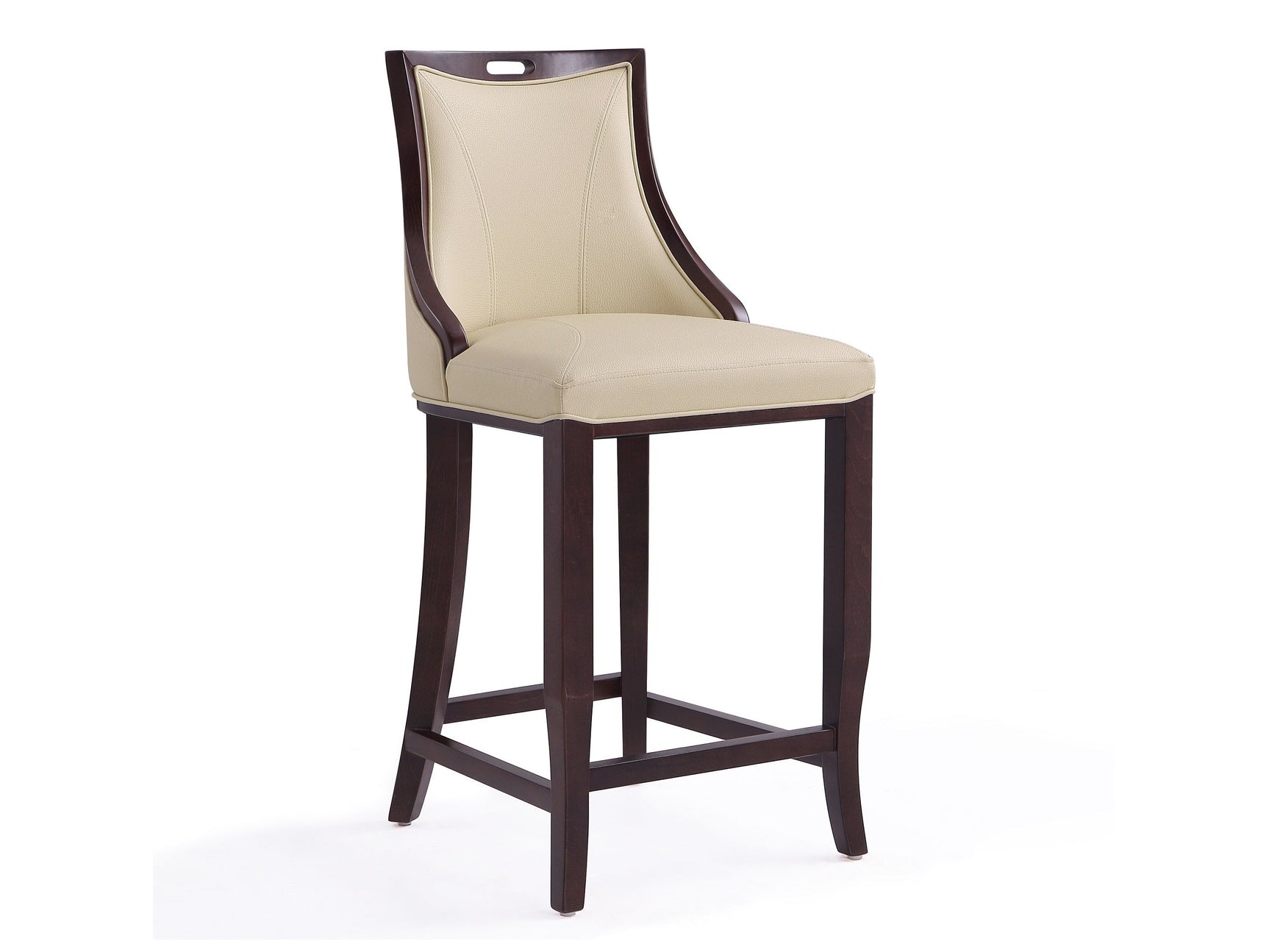 Emperor Bar Stool in Cream and Walnut - Ornate Home
