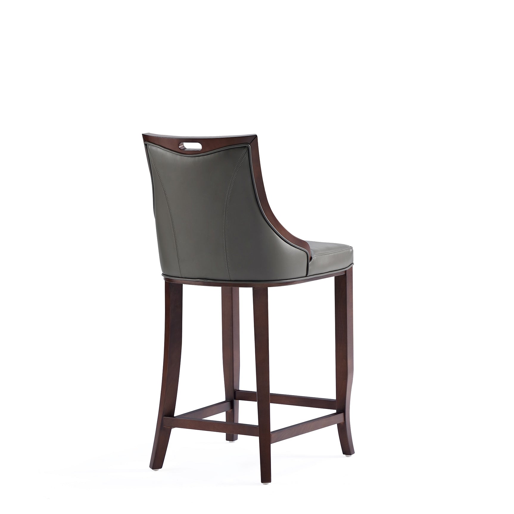 Emperor Faux Leather Barstool in Pebble Grey - Ornate Home