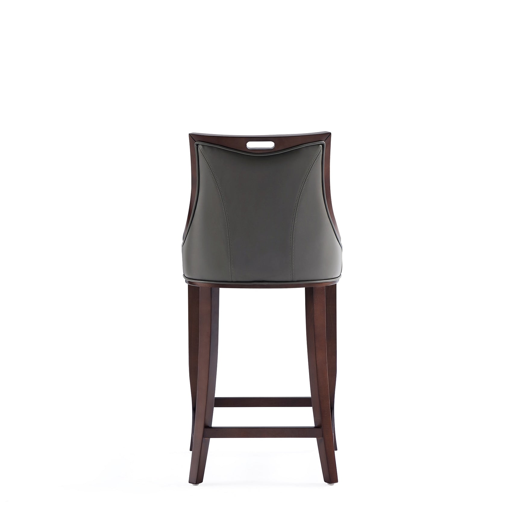 Emperor Faux Leather Barstool in Pebble Grey (set of 2) - Ornate Home