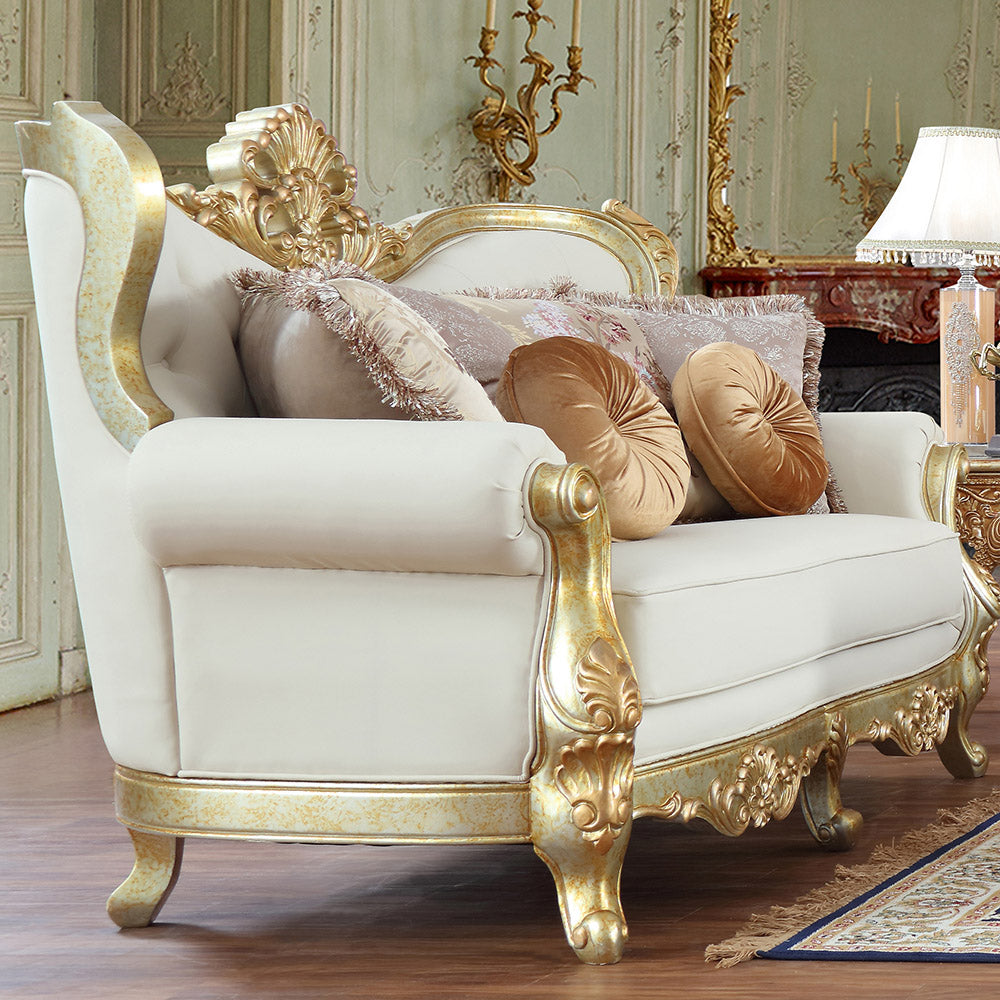 Empire Luxe Metallic Gold Loveseat / HD-L93630 - Ornate Home