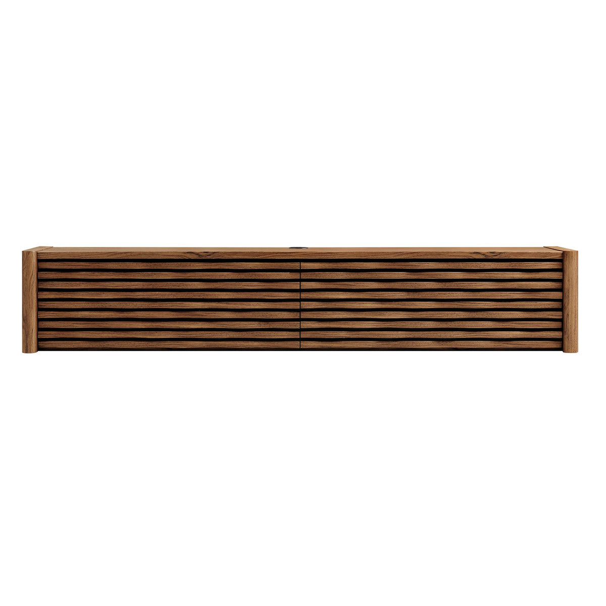 Emric Walnut Wave 71" Wall-Mounted TV Cabinet - Ornate Home
