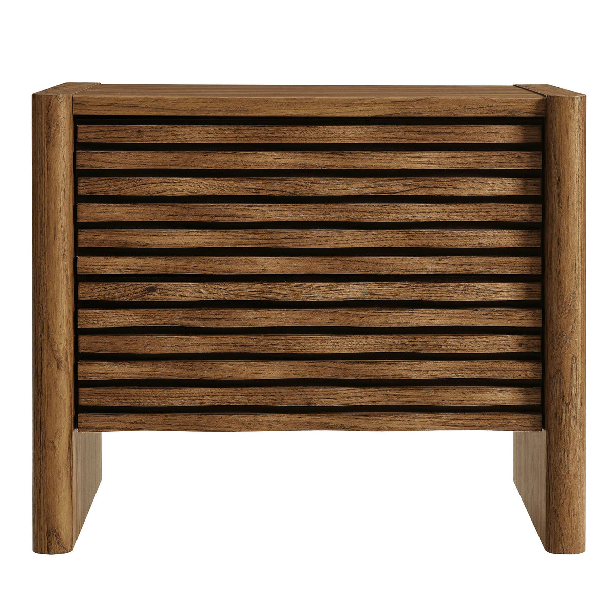 Emric Walnut Wave Nightstand - Ornate Home
