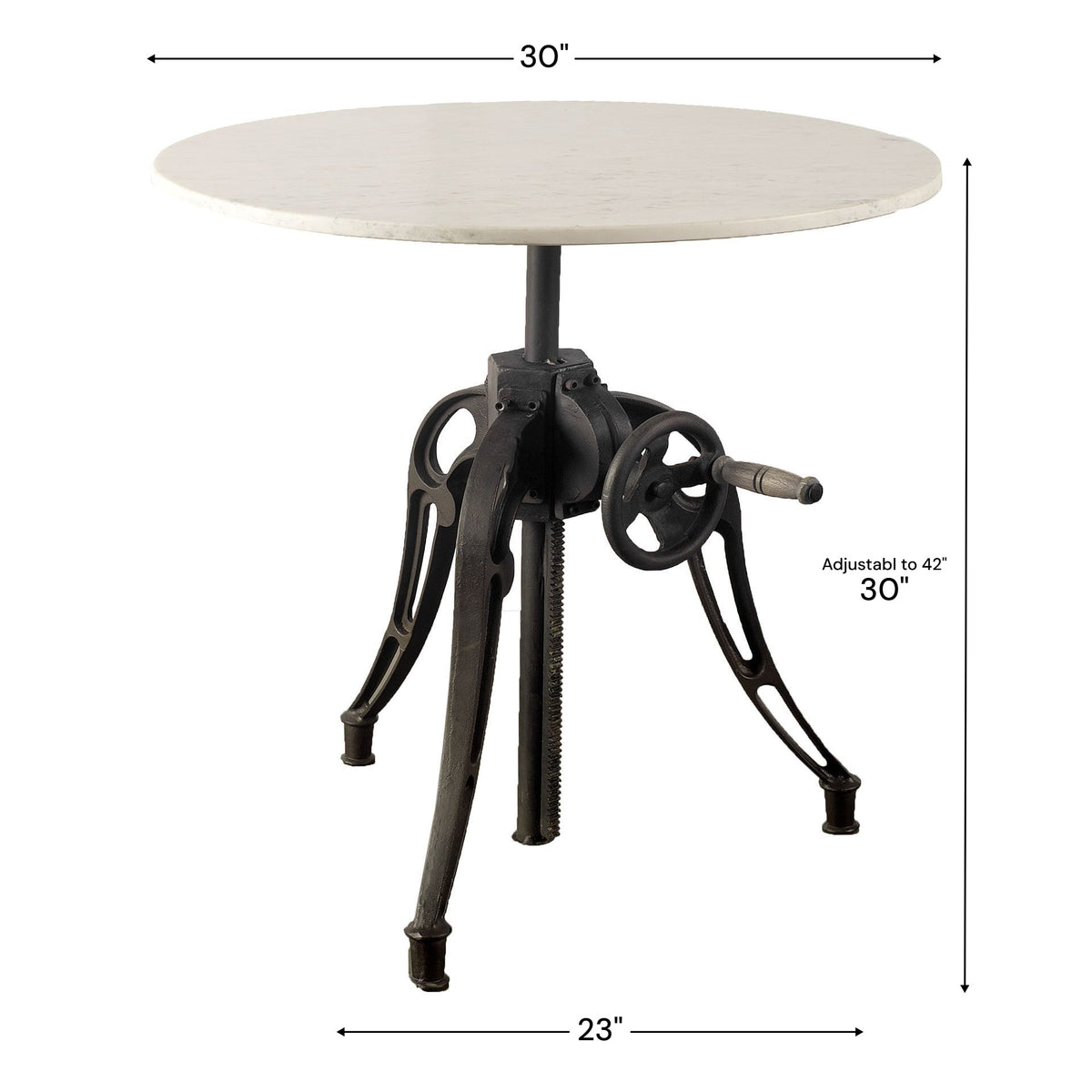 Emslie White/Black 30" Round Dining Table - Ornate Home