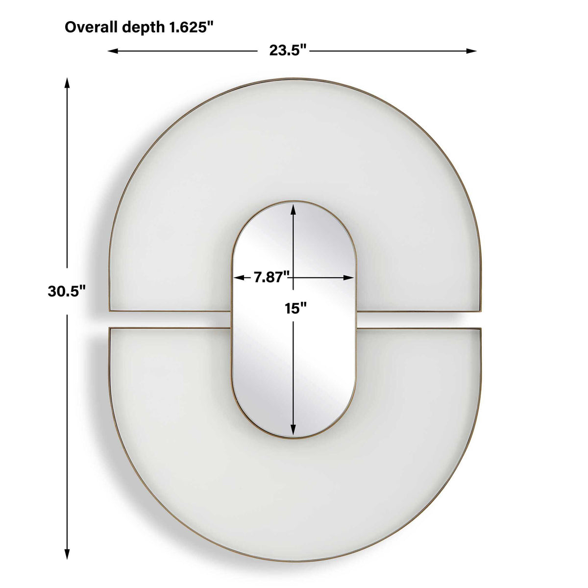 Encase White Modern Oval Mirror - Ornate Home