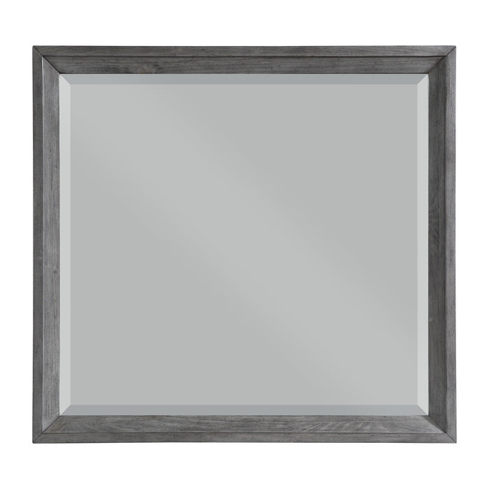 End Wire-Brushed Gray Mirror - Ornate Home