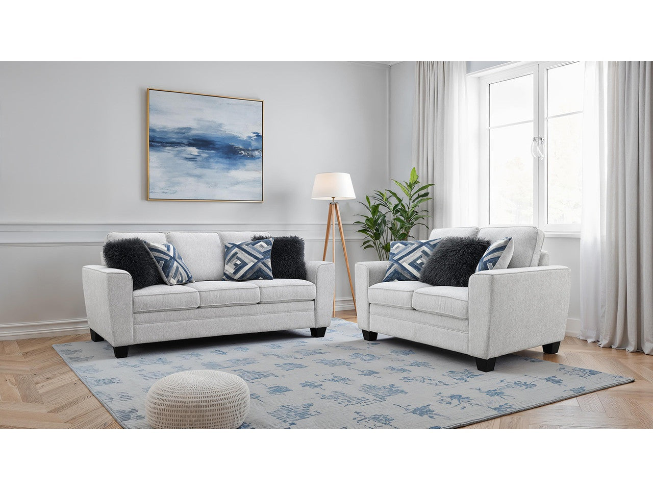 Enea Light Gray Sofa & Loveseat - Ornate Home