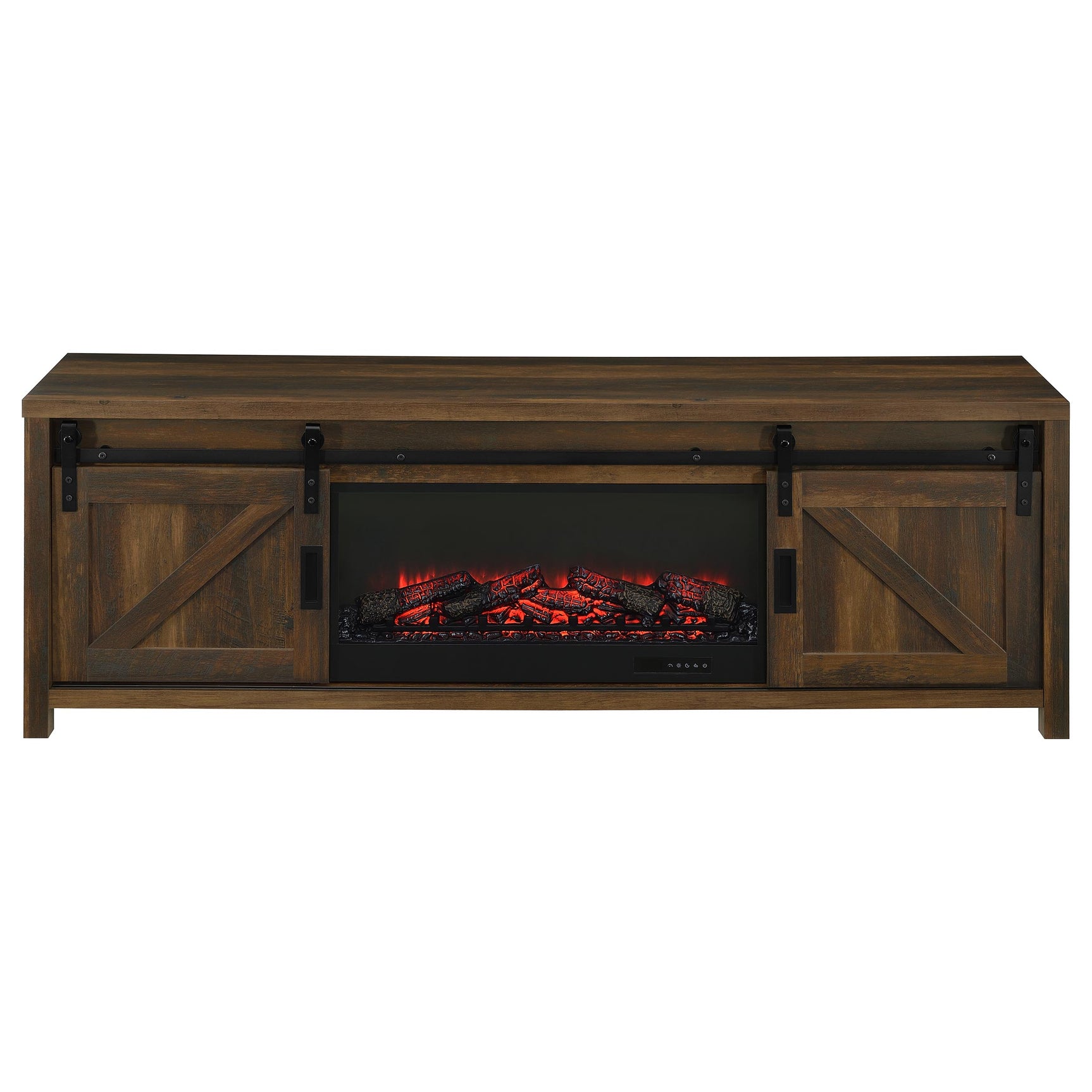 Enfield Dark Pine 71-inch TV Stand Fireplace Media Console - Ornate Home