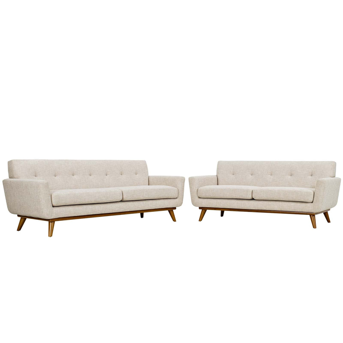 Engage Beige Loveseat and Sofa (Set of 2) - Ornate Home
