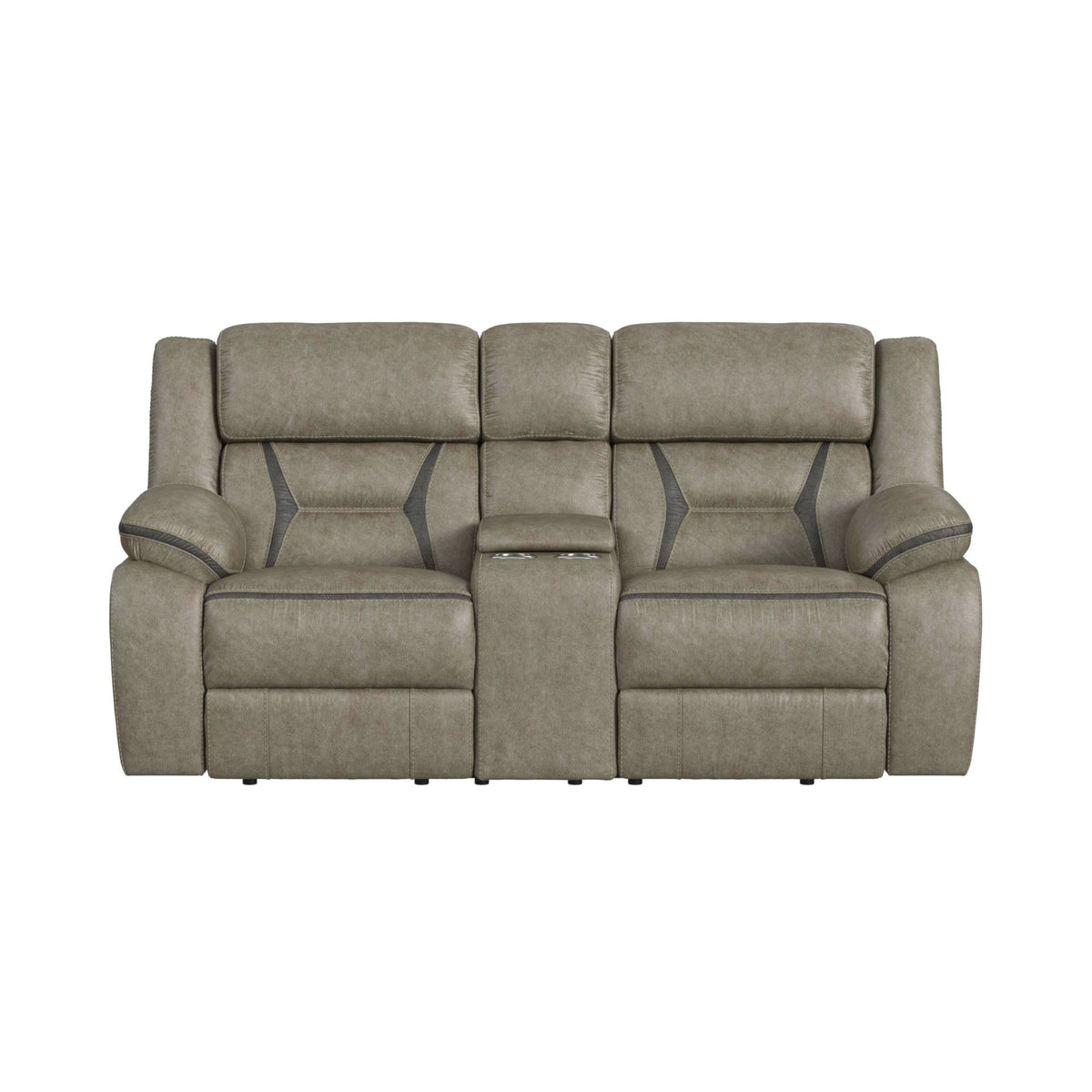 Engage Corral Grey Motion Loveseat with Console - Ornate Home
