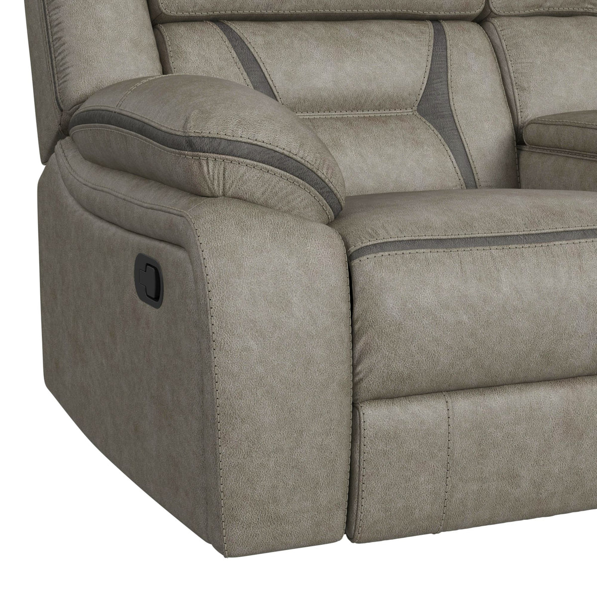 Engage Corral Grey Motion Loveseat with Console - Ornate Home