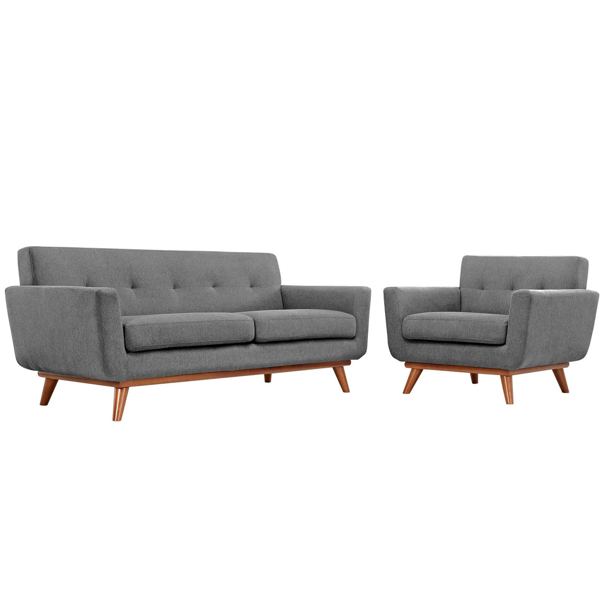 Engage Expectation Gray Armchair and Loveseat (Set of 2) - Ornate Home