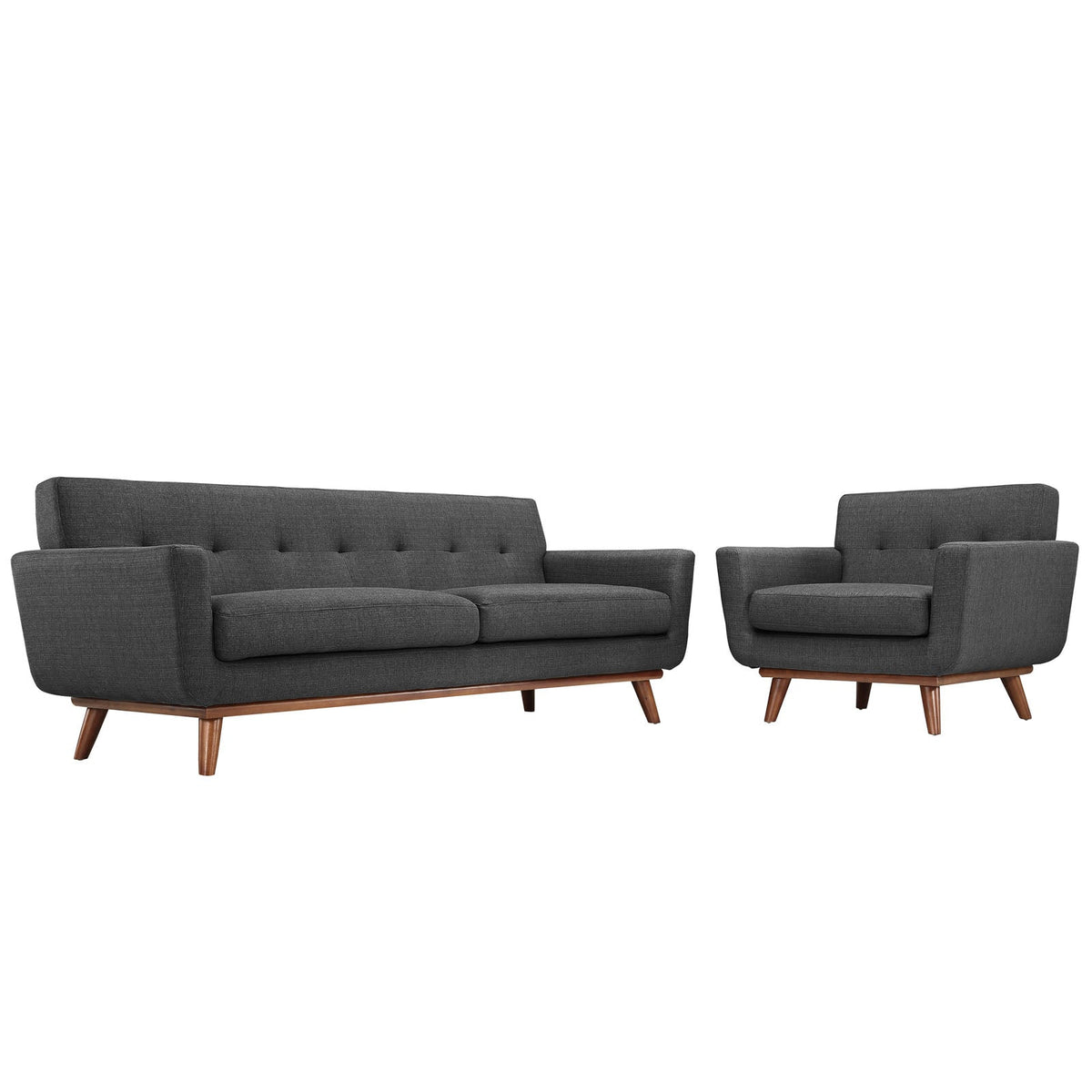 Engage Gray Armchair and Sofa (Set of 2) - Ornate Home