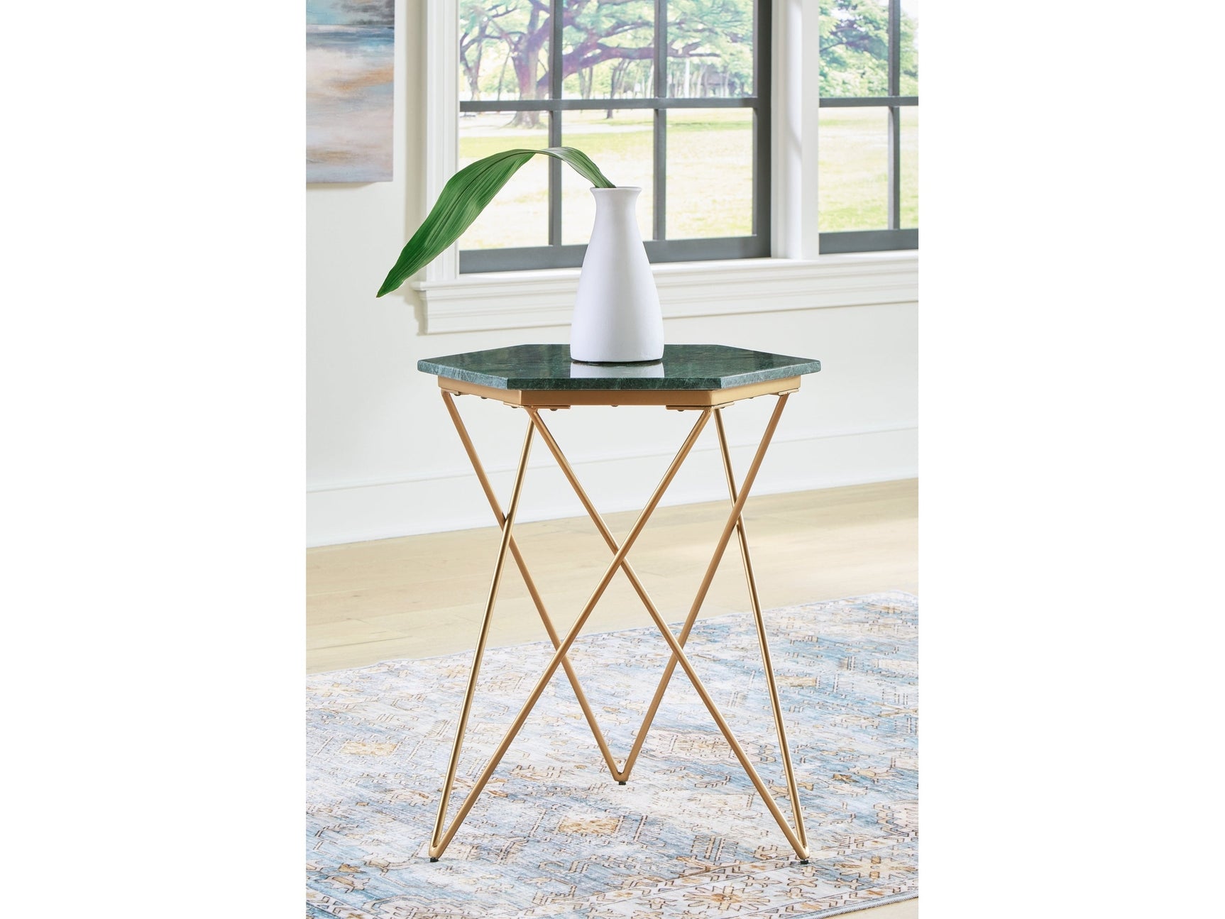 Engelton Green & Gold Accent Table - Ornate Home