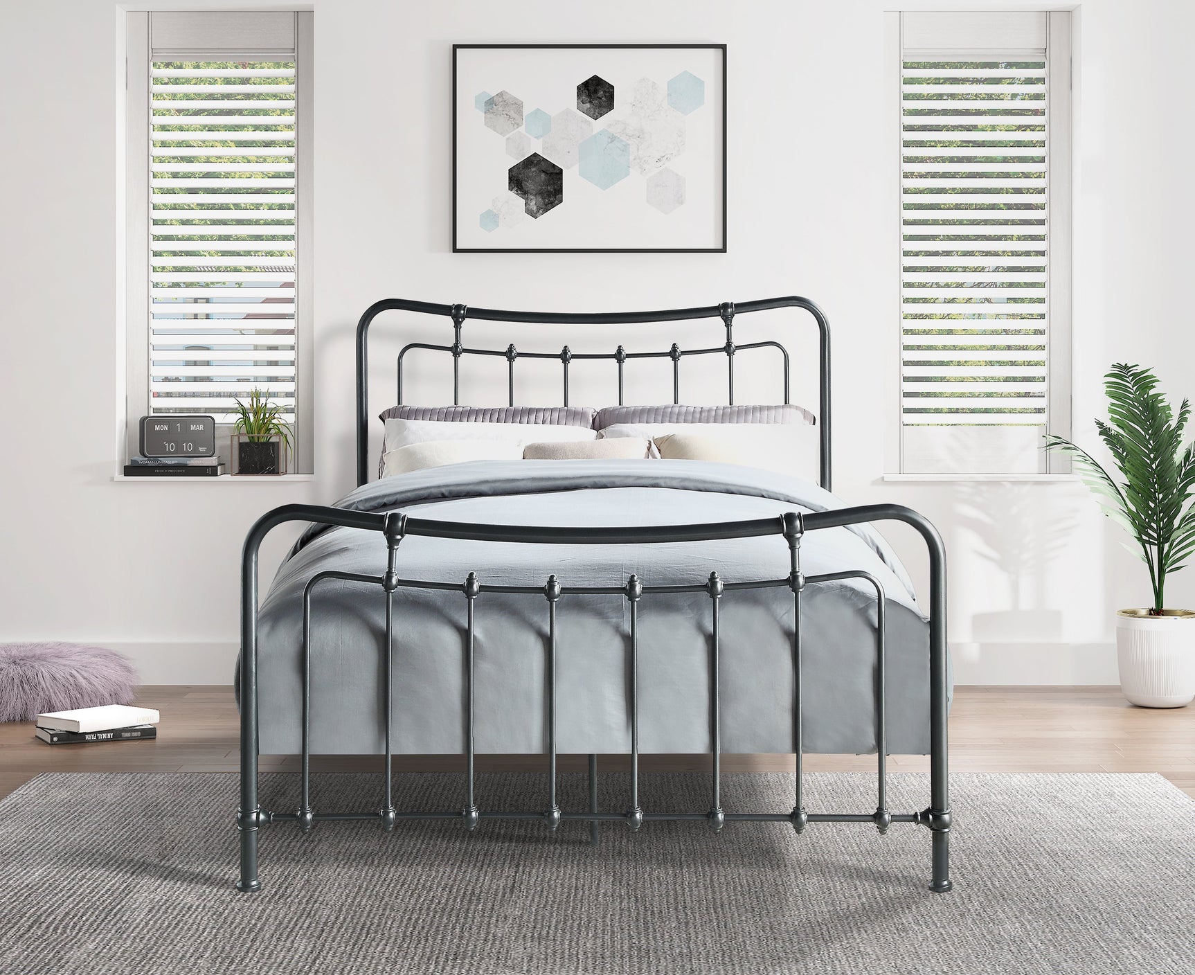 Engleside Gunmetal Queen Platform Bed - Ornate Home
