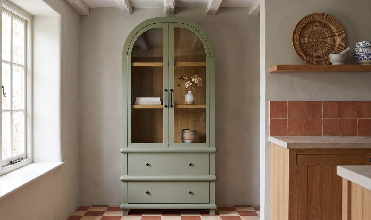 Enid Green Tall Cabinet - Ornate Home