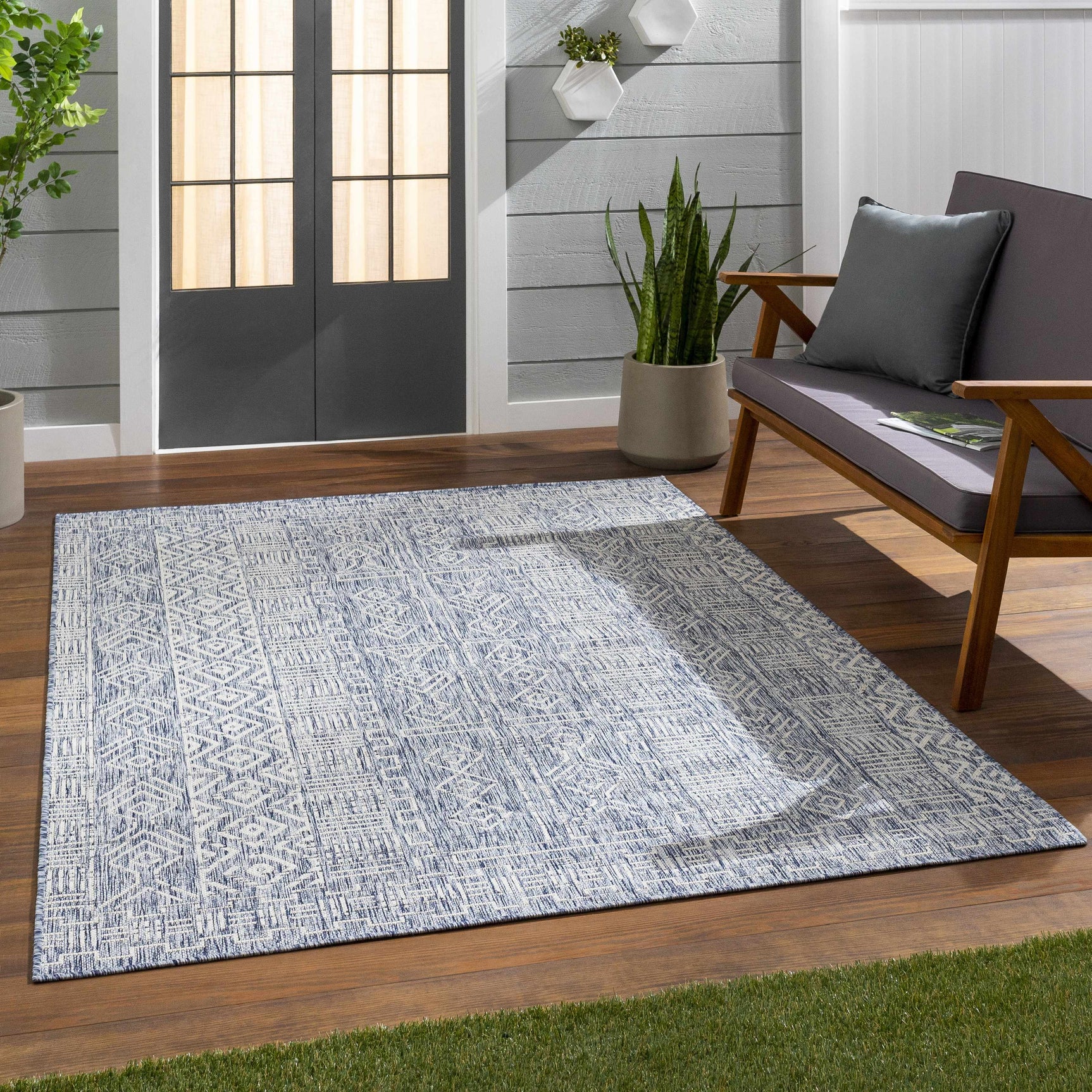 Epson Blue Indoor & Outdoor Rug - Clearance - Ornate Home