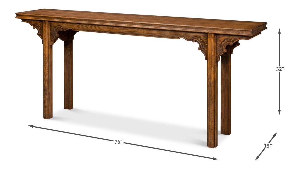 Equestrian Brown Console Table - Ornate Home