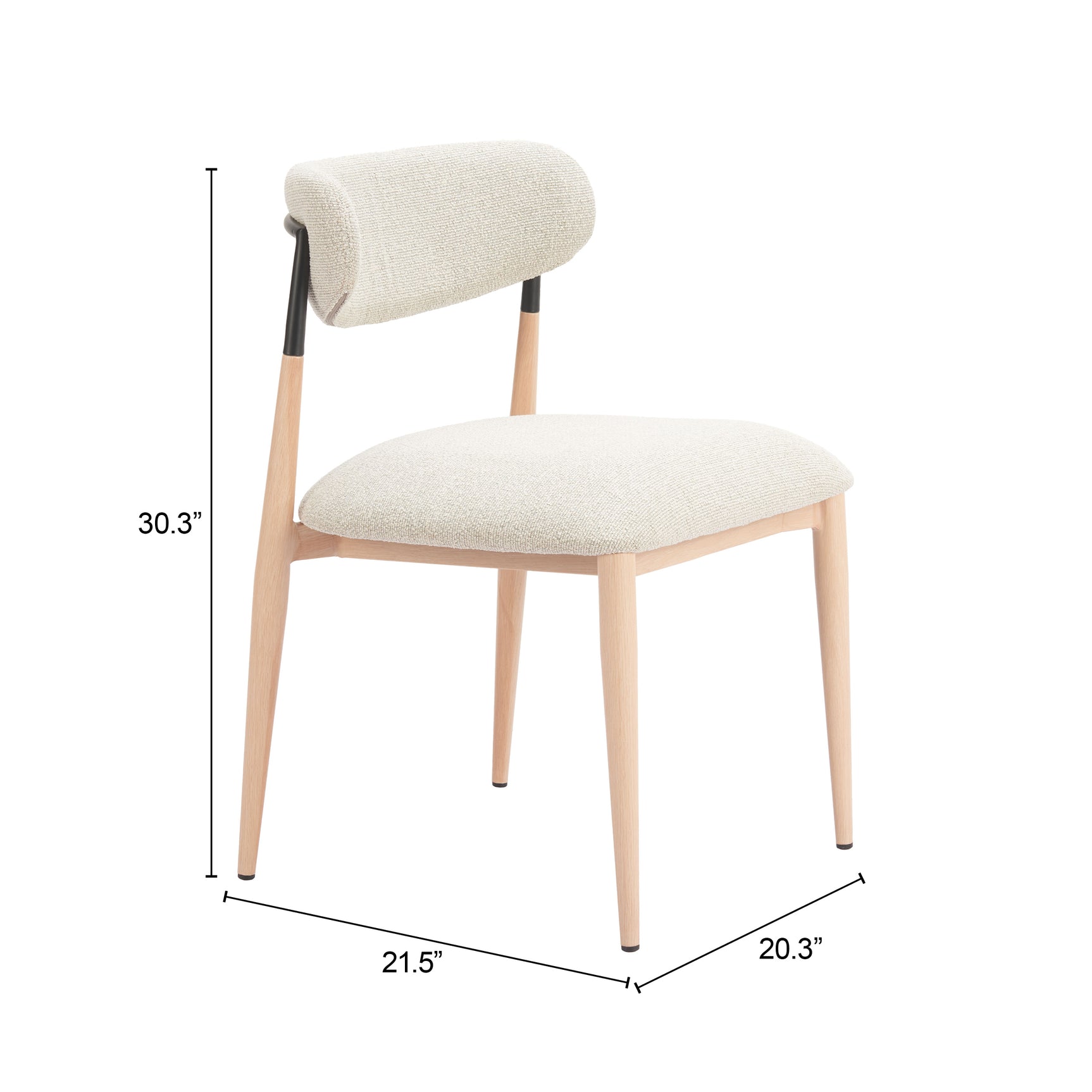 Equinox Oyster Gray & Natural Armless Dining Chair (Set of 2) - Ornate Home