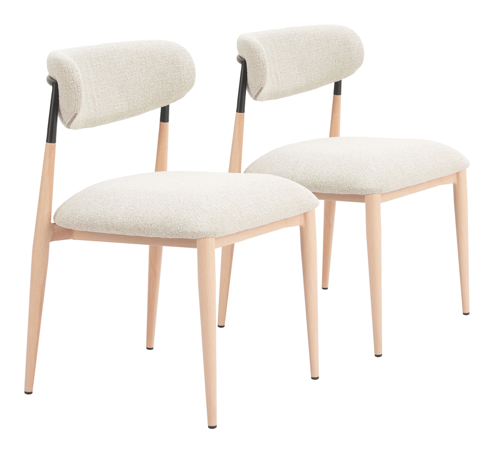 Equinox Oyster Gray & Natural Armless Dining Chair (Set of 2) - Ornate Home