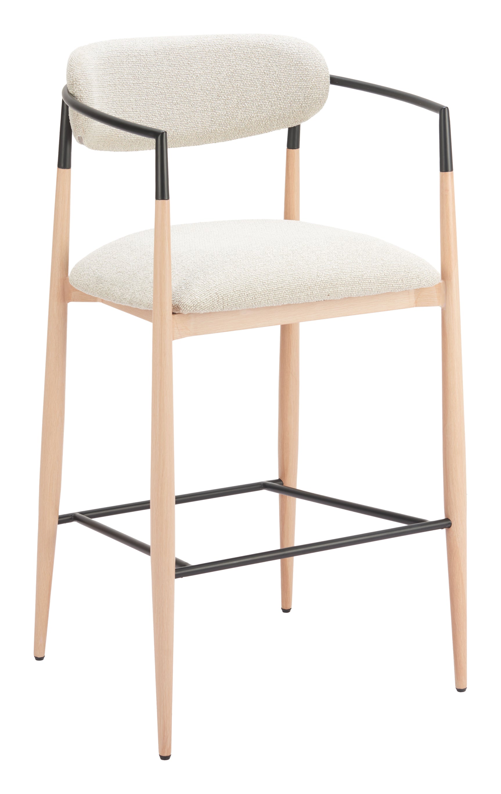 Equinox Oyster Gray & Natural Barstool