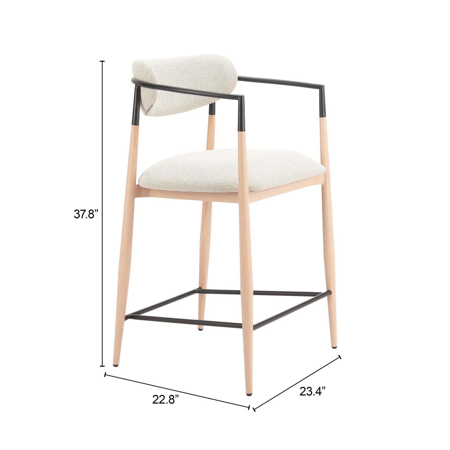 Equinox Oyster Gray & Natural Counter Stool