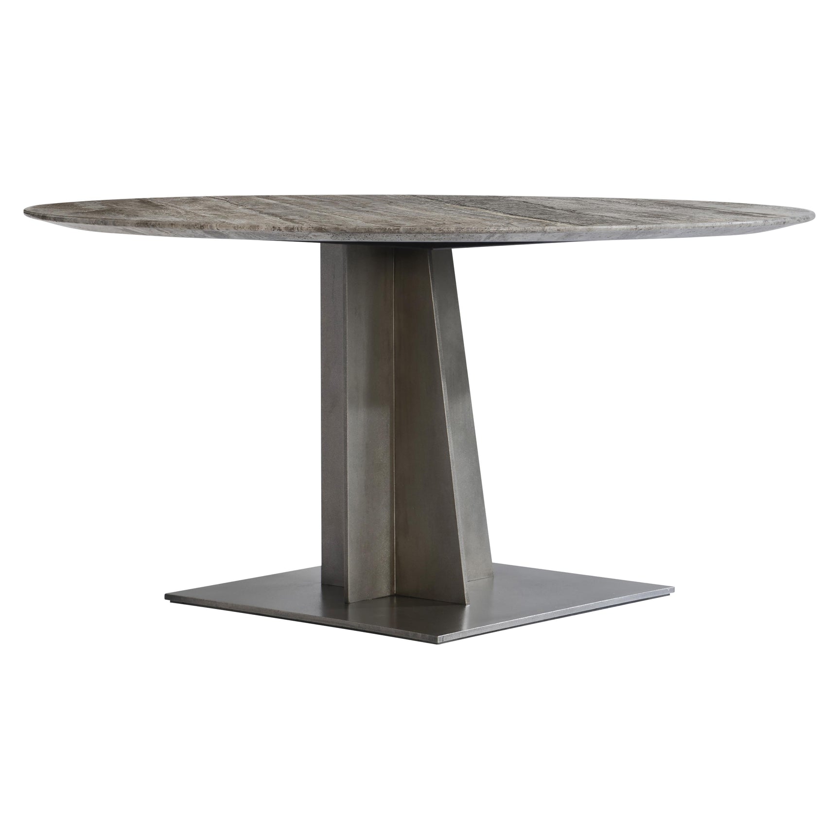 Equis Silver Travertine/Graphite Dining Table - Ornate Home