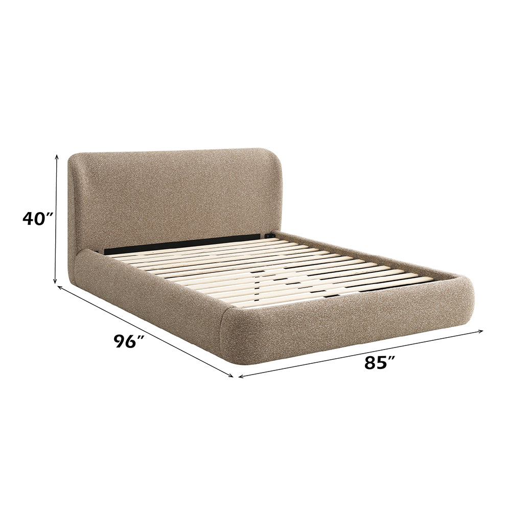Erica Dark Beige Eastern King Bed - Ornate Home