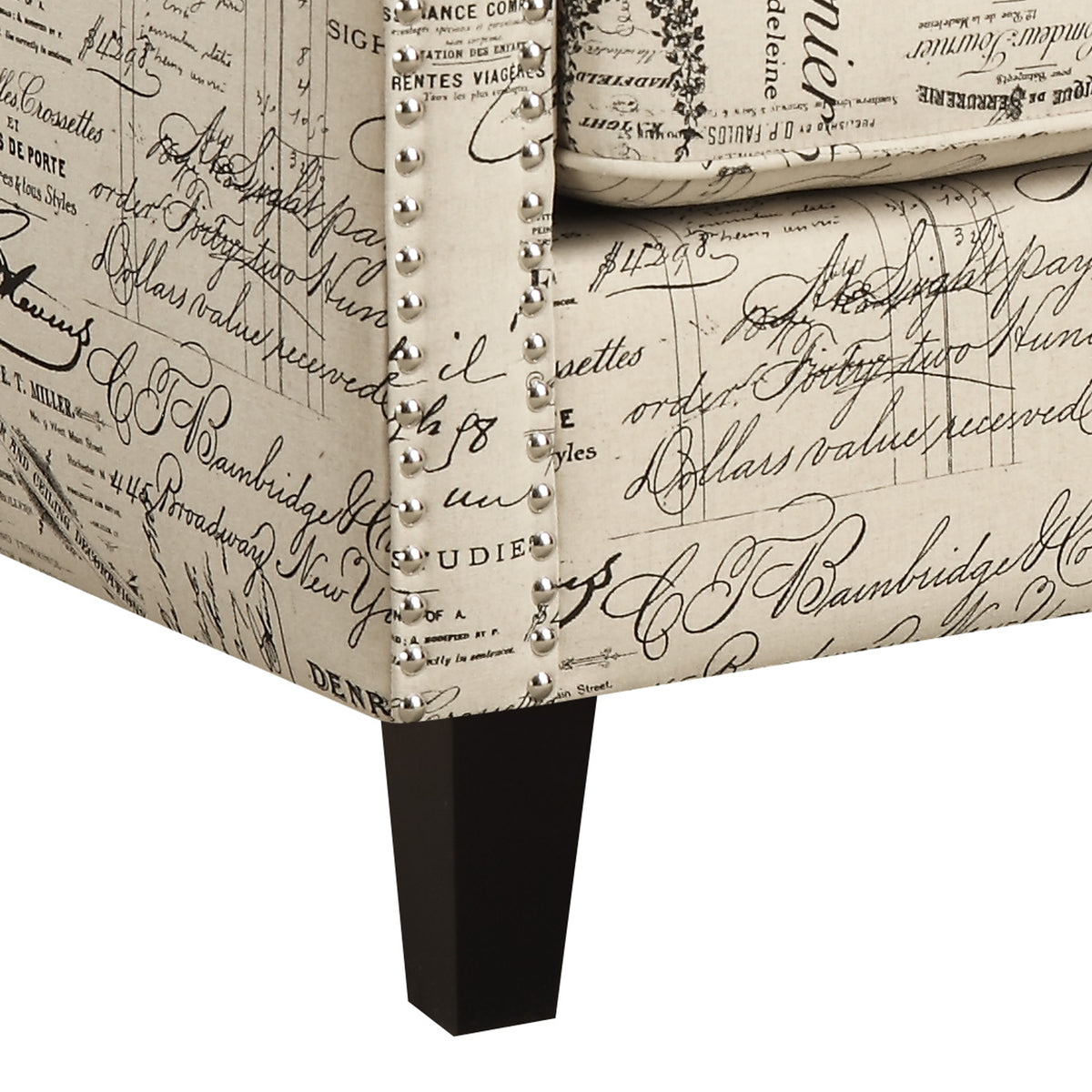 Erica French Script Chair with Chrome Nails - Ornate Home