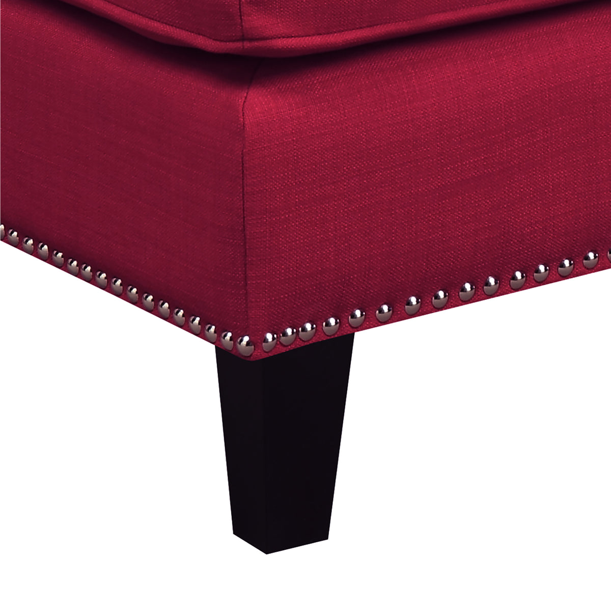 Erica Heirloom Berry Ottoman with Chrome Nails - Ornate Home