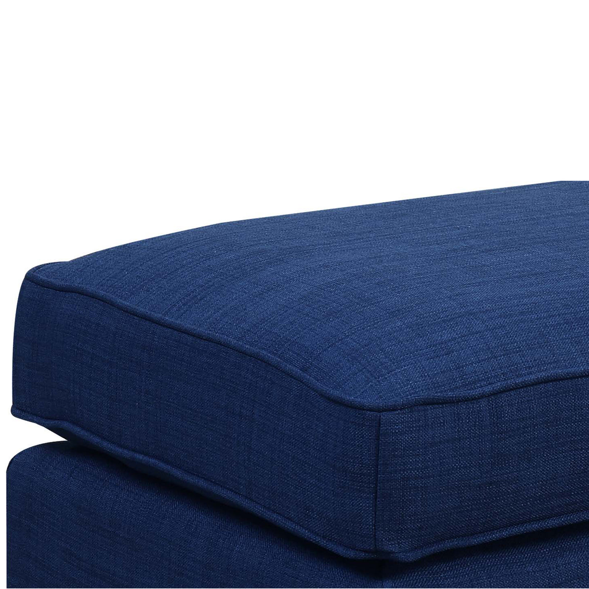Erica Heirloom Blue Ottoman with Chrome Nails - Ornate Home