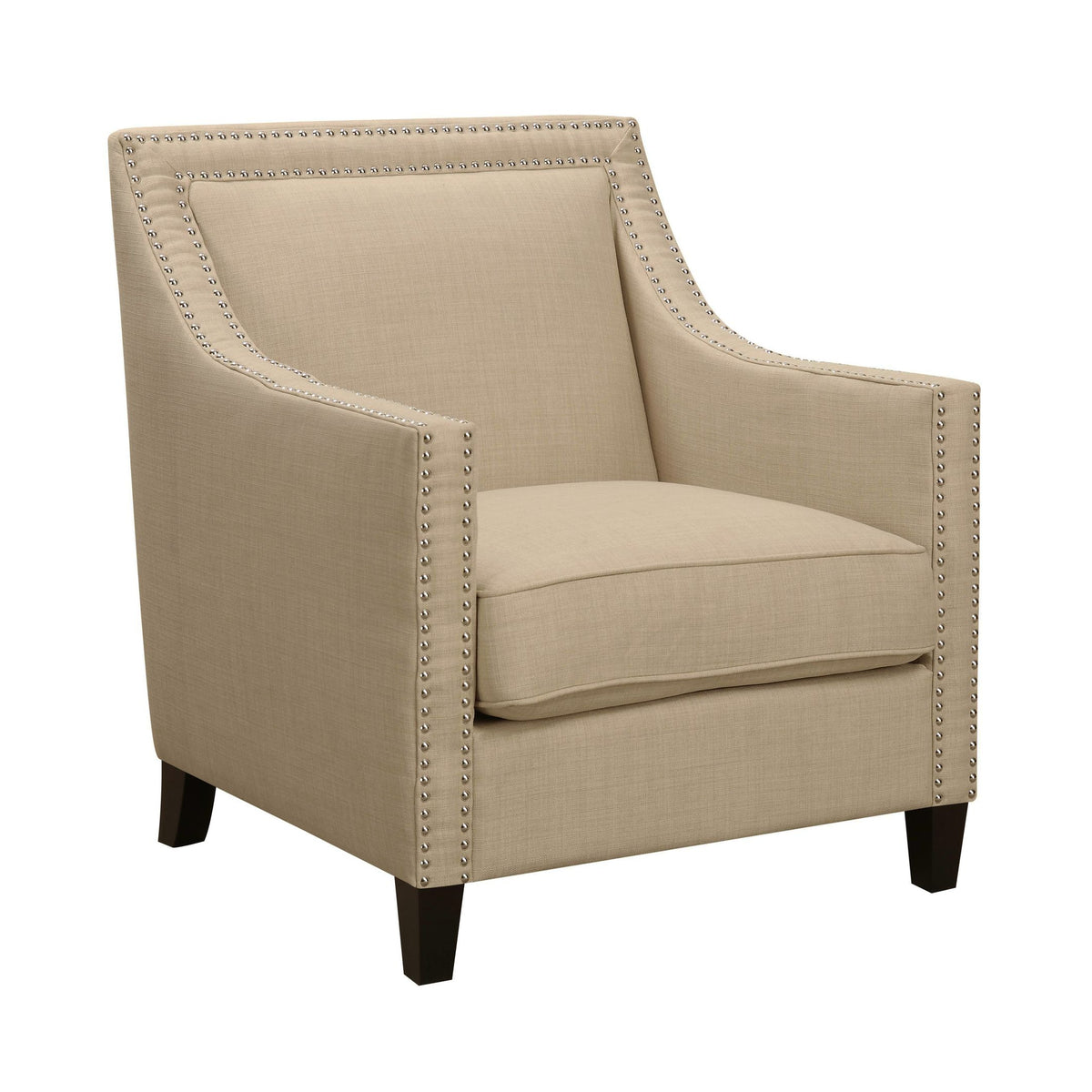 Erica Heirloom Natural Chair with Chrome Nails - Ornate Home
