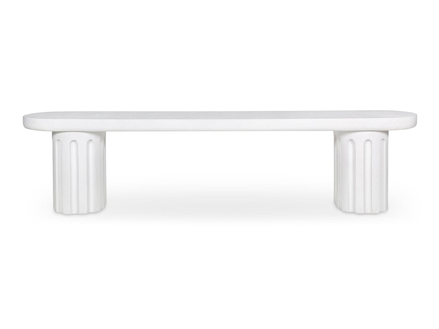 Eris White Outdoor Dining Bench - Ornate Home