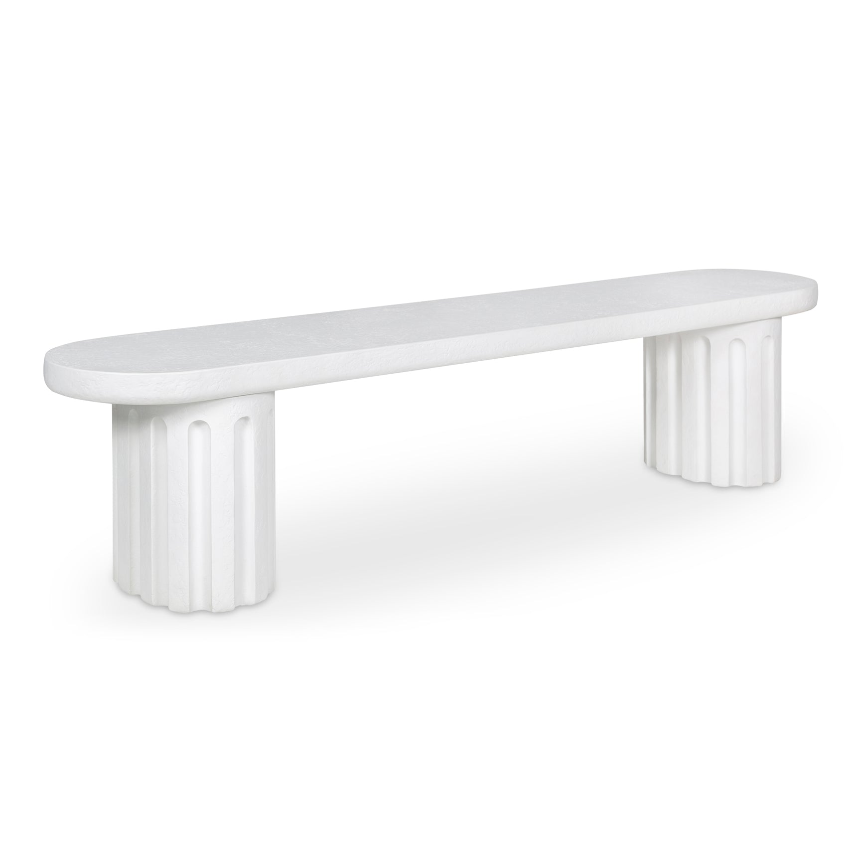 Eris White Outdoor Dining Bench - Ornate Home