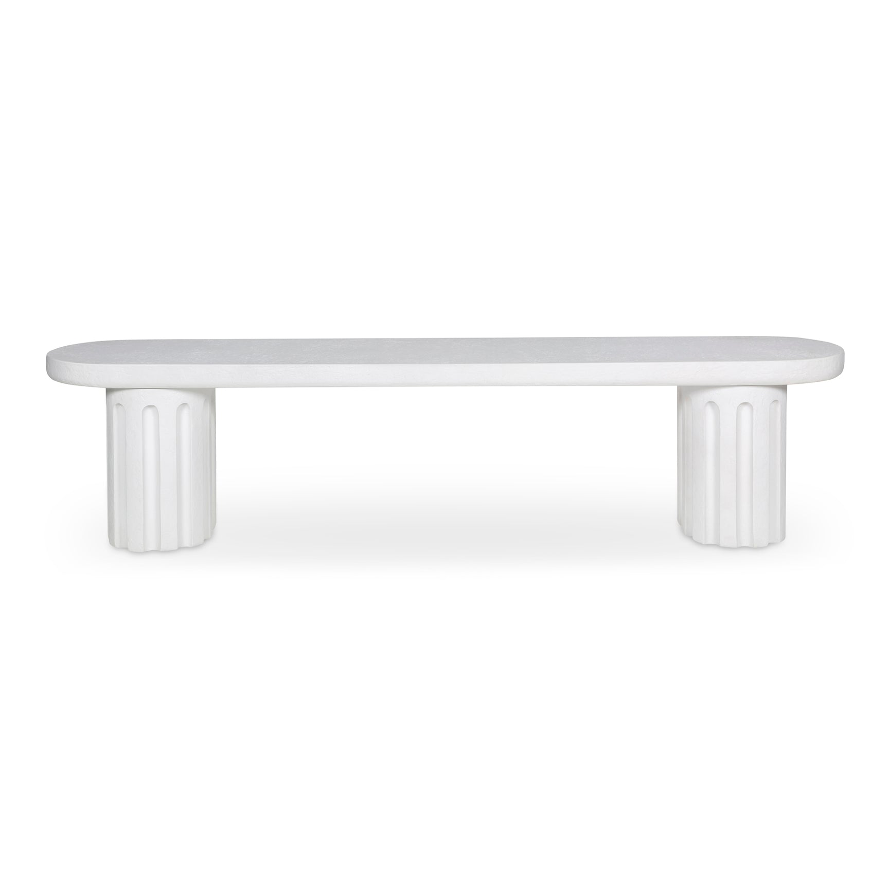 Eris White Outdoor Dining Bench - Ornate Home