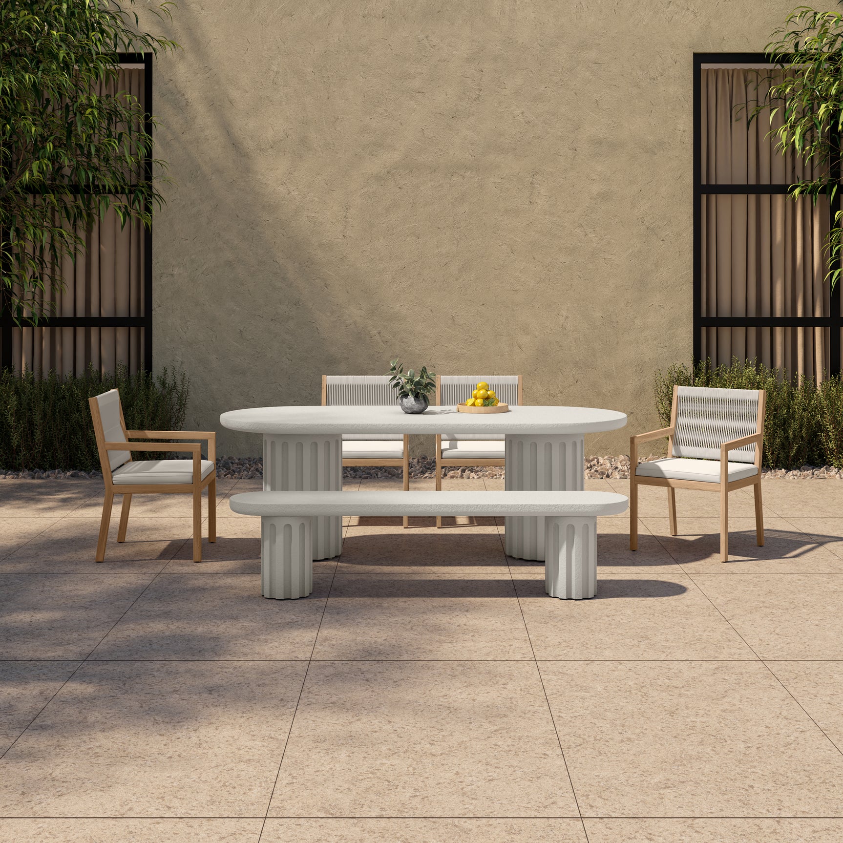 Eris White Outdoor Dining Table - Ornate Home