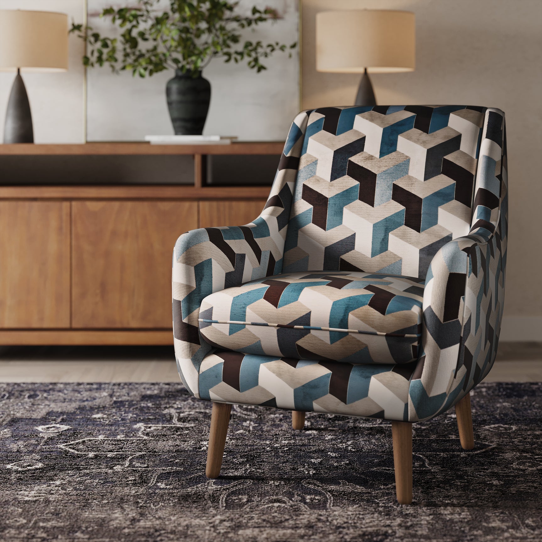 Escher Multicolor Accent Chair - Ornate Home