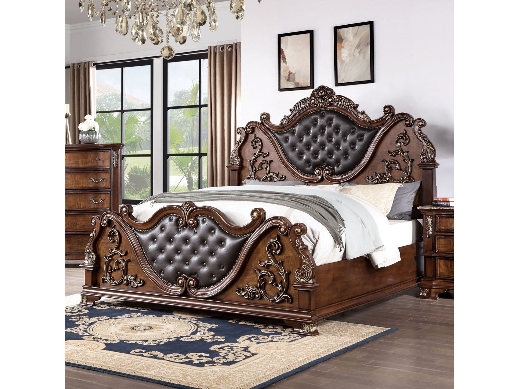 Esparanza Brown Cherry California King Bed - Ornate Home