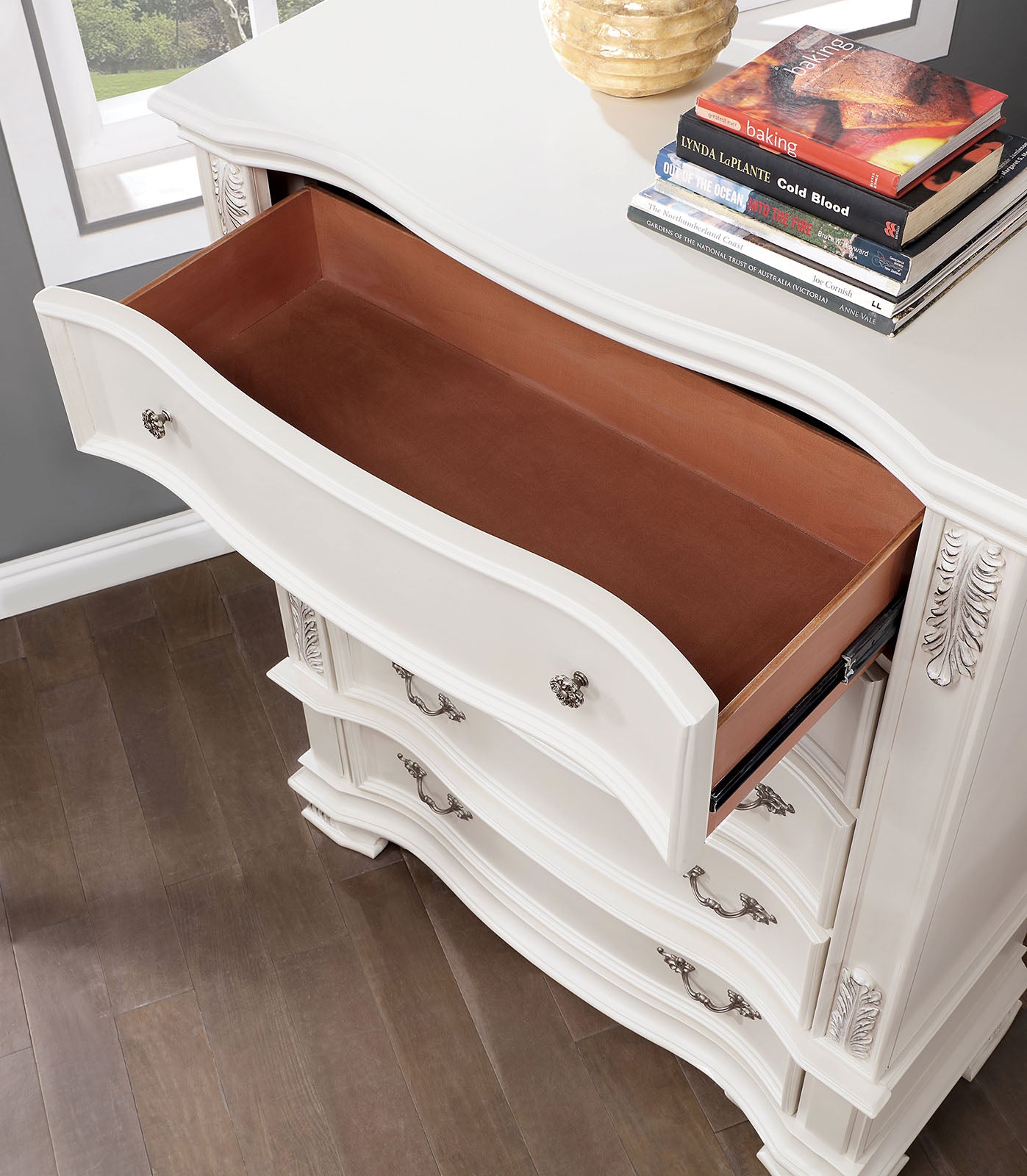 Esparanza Pearl White Chest - Ornate Home
