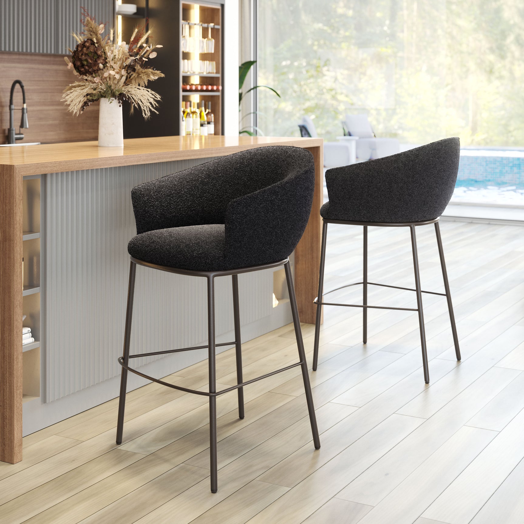 Essen Black & Bronze Barstool - Ornate Home