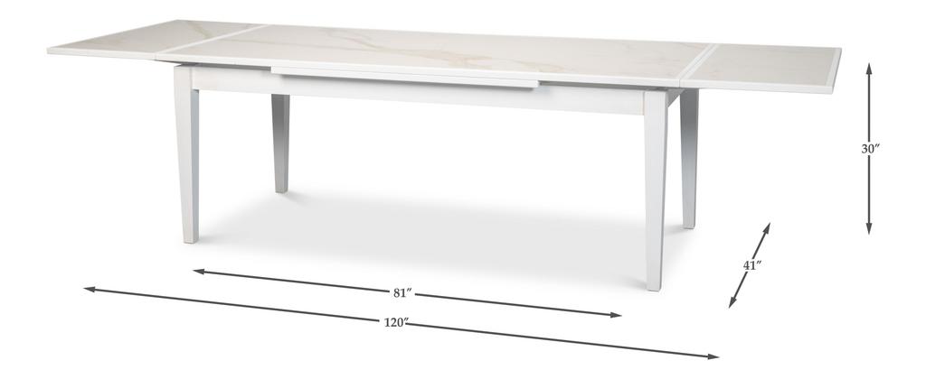 Essential Dining White Rect. Extension Dining Table - Ornate Home