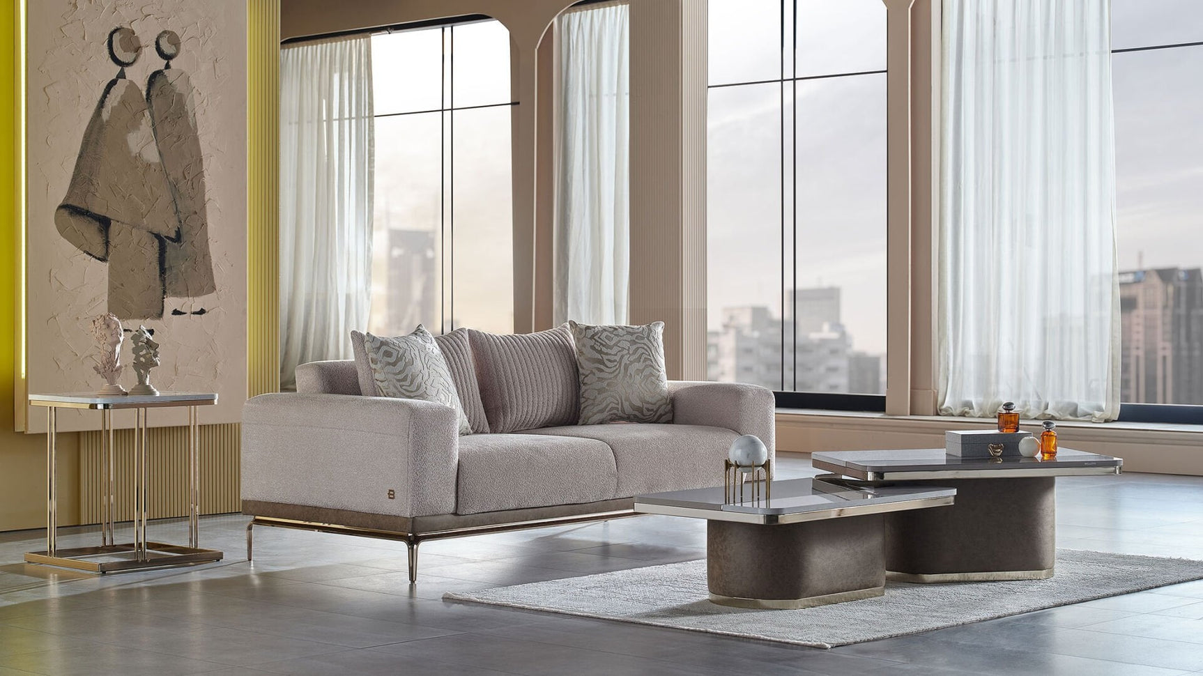 Estella Taupe/Cream Small Coffee Table - Ornate Home