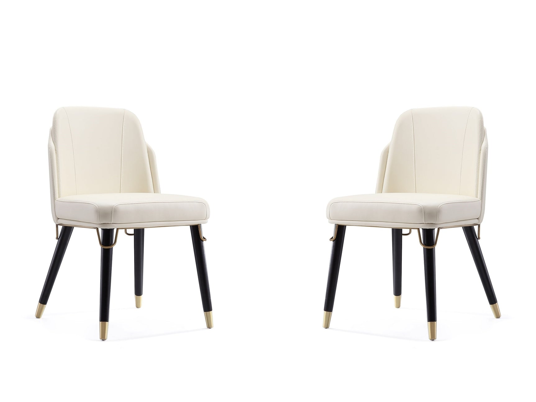 Estelle Dining Chair in Cream and Black (set of 2) - Ornate Home