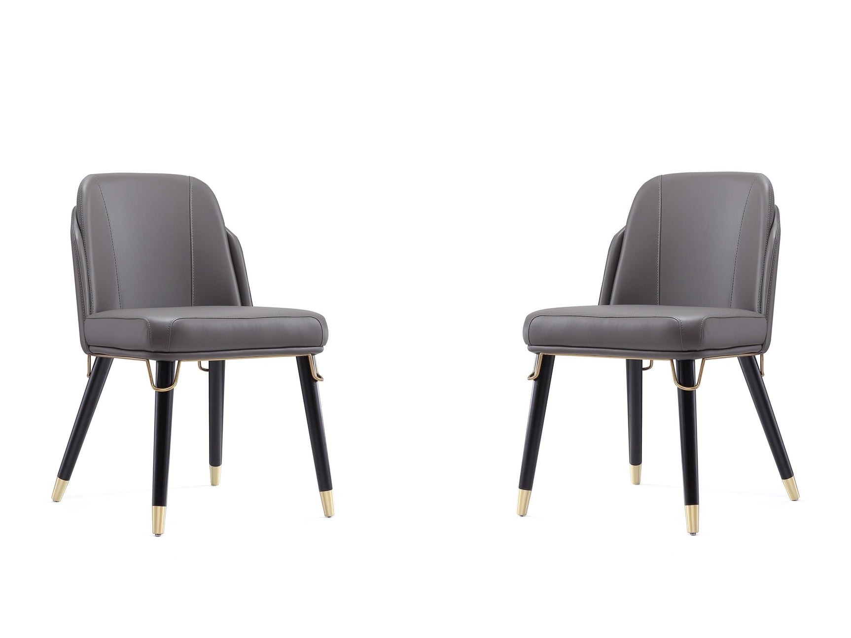 Estelle Dining Chair in Pebble and Black (set of 2) - Ornate Home