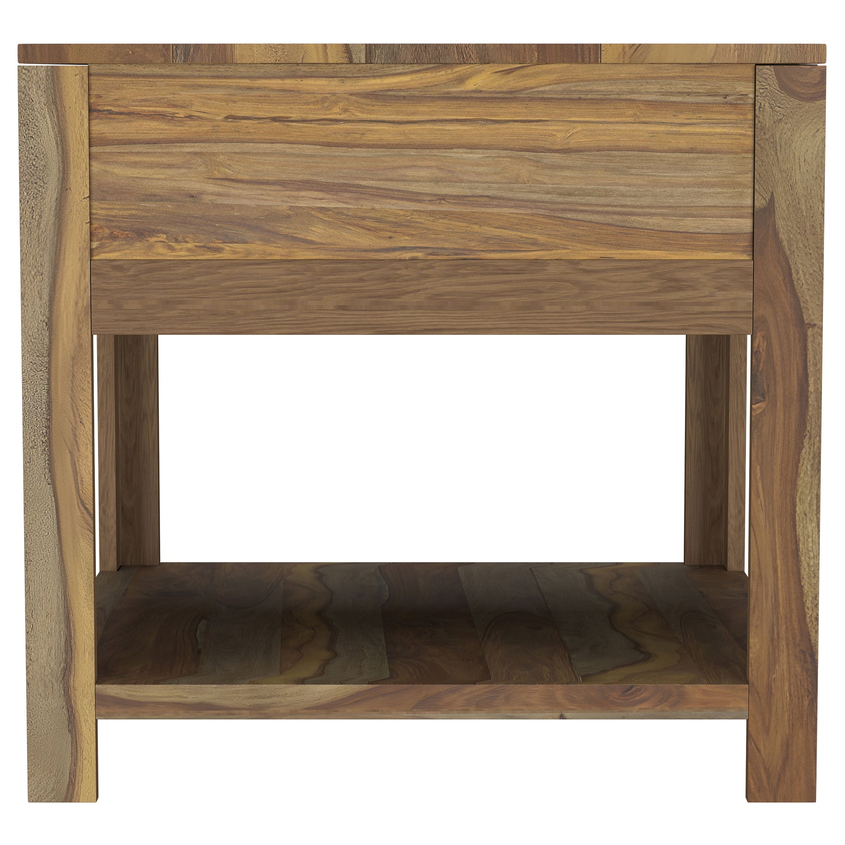 Esther Natural Sheesham 1-drawer Solid Wood Side End Table - Ornate Home