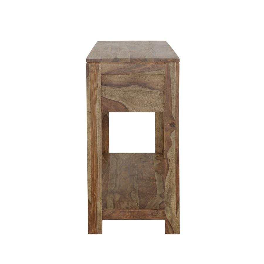 Esther Natural Sheesham 3 Drawer Storage Console Table - Ornate Home