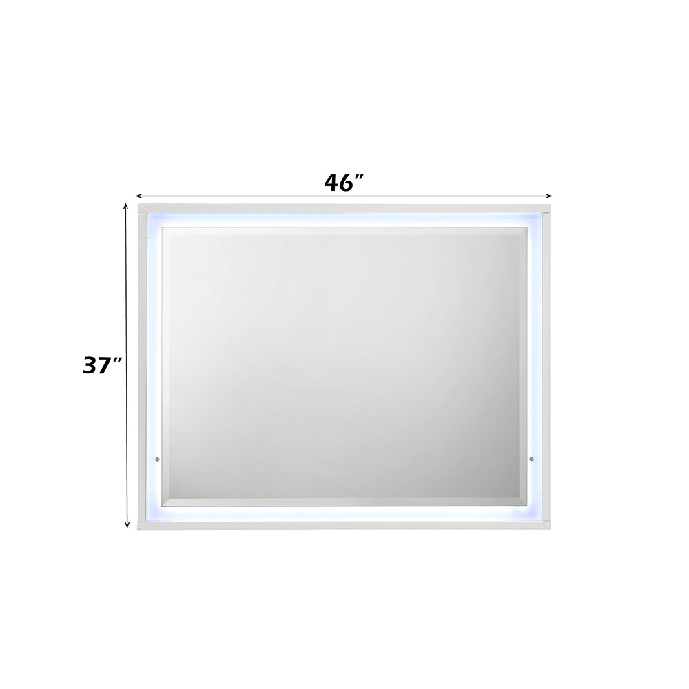 Esther White/Silver Mirror w/LED - Ornate Home