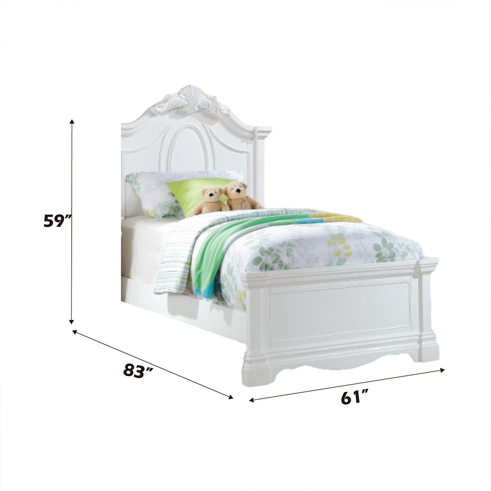 Estrella Youth Full Panel Bed in White - Ornate Home